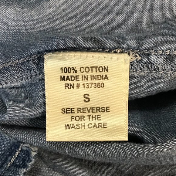 Live 4 Truth sz s blue lightweight denim shirt dress  button up waist with belt - Picture 5 of 5